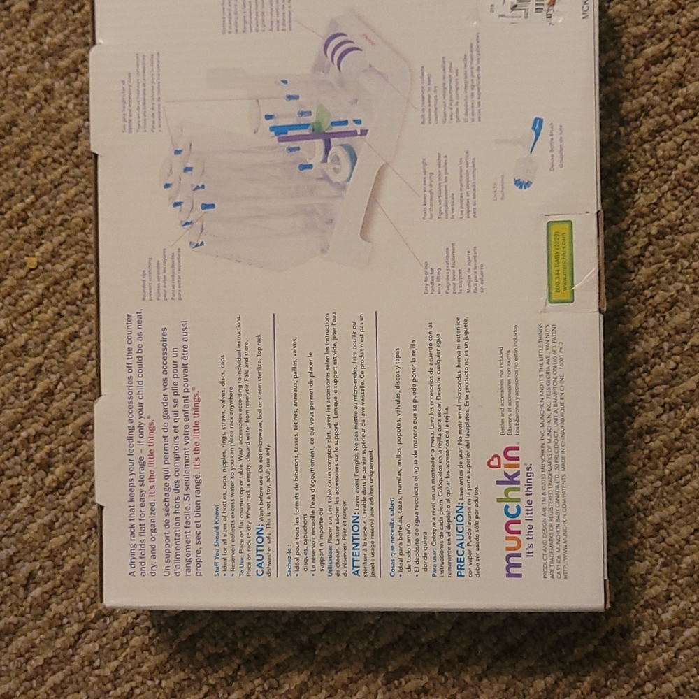 Munchkin Deluxe Drying Rack for Infant Bottle Feeding Accessories
